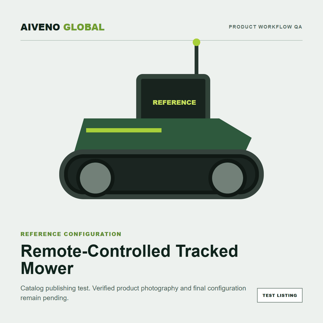 Illustrated reference for the AIVENO catalog workflow test listing